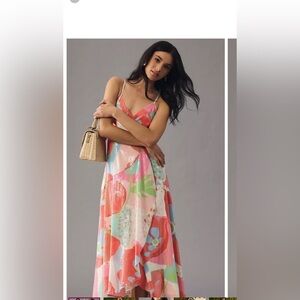 Hutch - Farrah sequin floral wrap. Vibrant Multicolor Maxi Dress